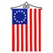 G128 Combo Pack Garden Flag Hanger 14IN & Garden Flag Betsy Ross 12x18IN Printed 150D Polyester